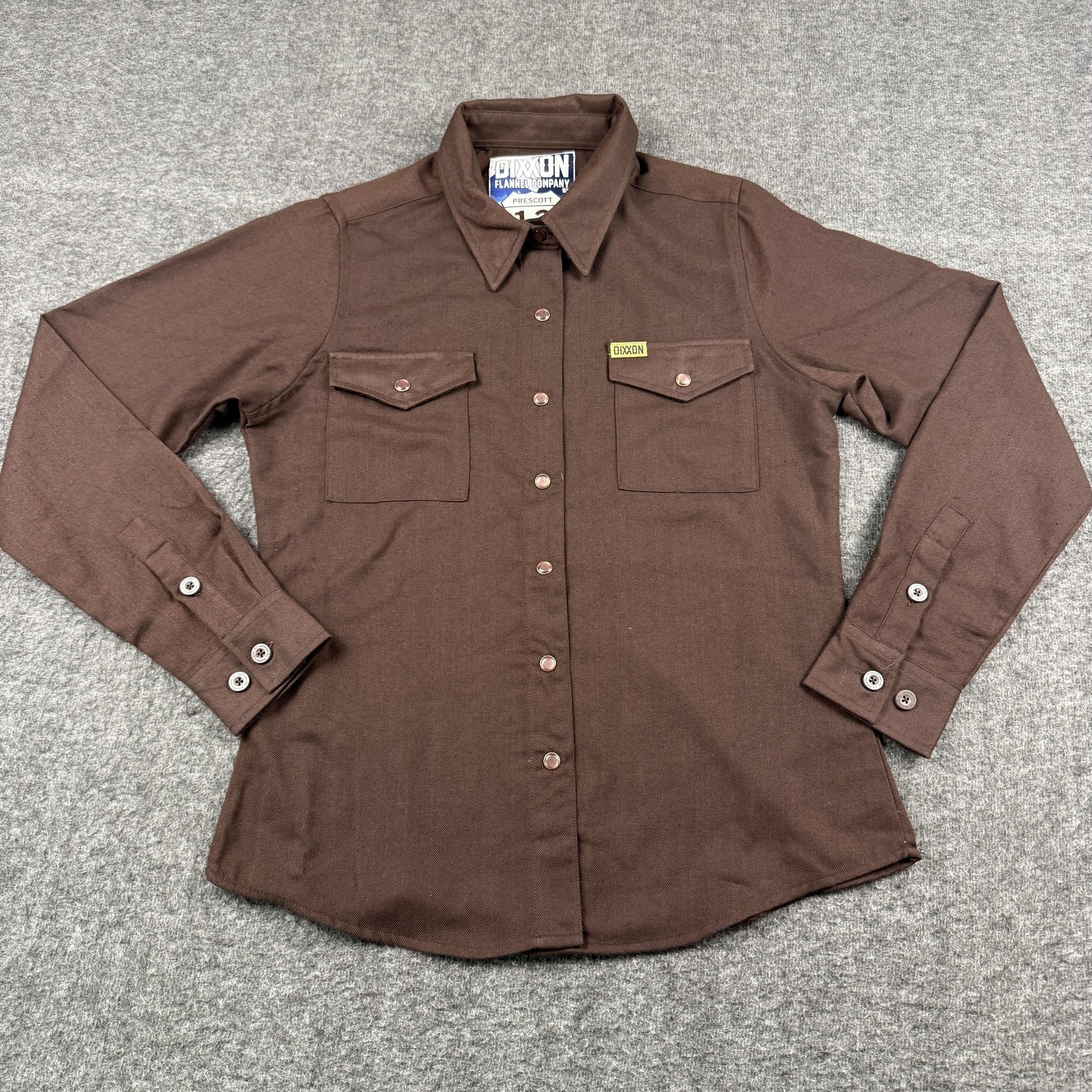 Dixxon Prescott 13 Shirt Womens Small Brown Flannel Button Workwear Casual